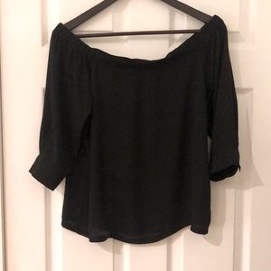 Black off the shoulder top
